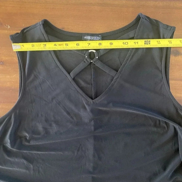 Ava & Grace Sleeveless Black Dress size 1X Stretchy Lightweight - Picture 5 of 9
